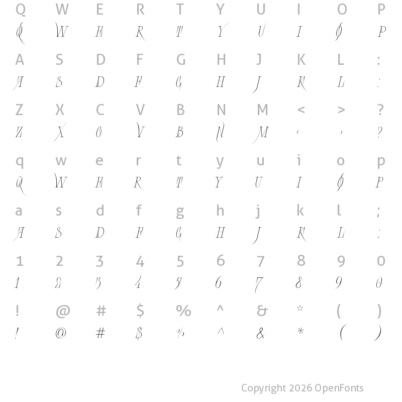 Character Map of Atonic Regular