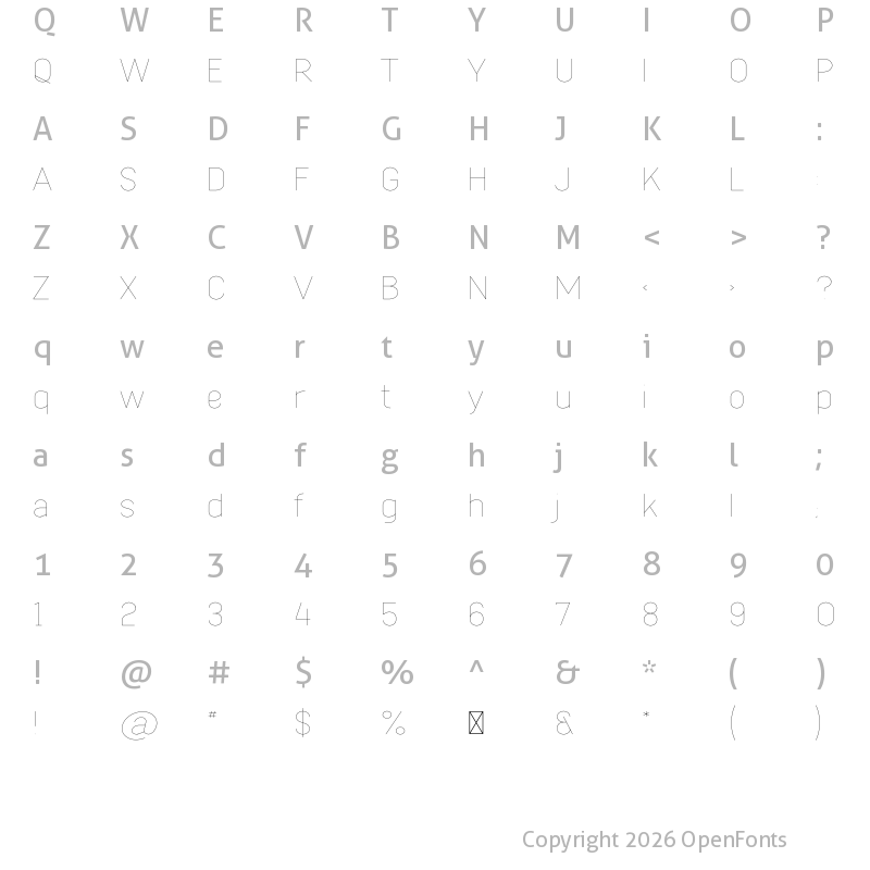 Character Map of Attalea Regular
