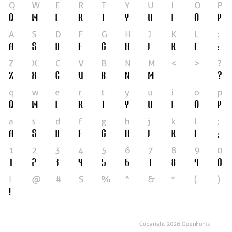 Character Map of Atvice Bold