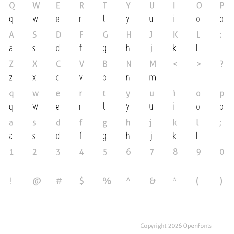 Character Map of Atype 1 Regular