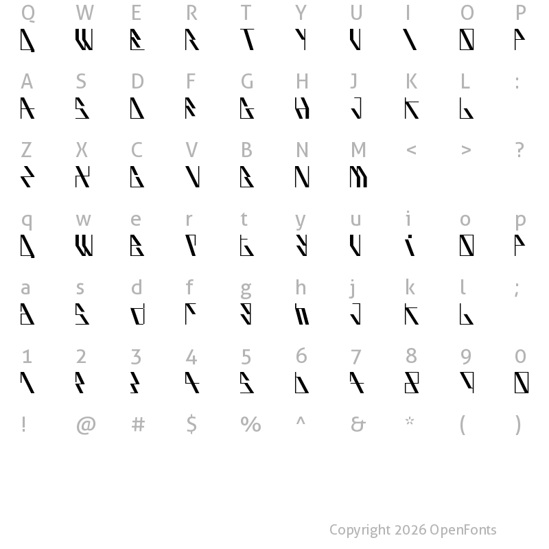 Character Map of AufBliK Regular