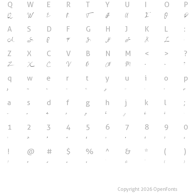 Character Map of Auggie Devothy Demo Regular