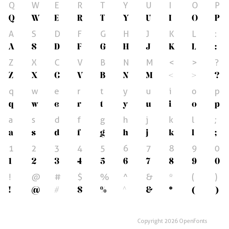 Character Map of August Bright Regular