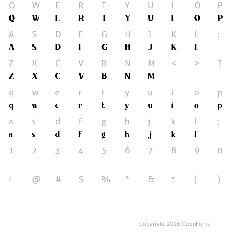 Character Map of Auguste Regular