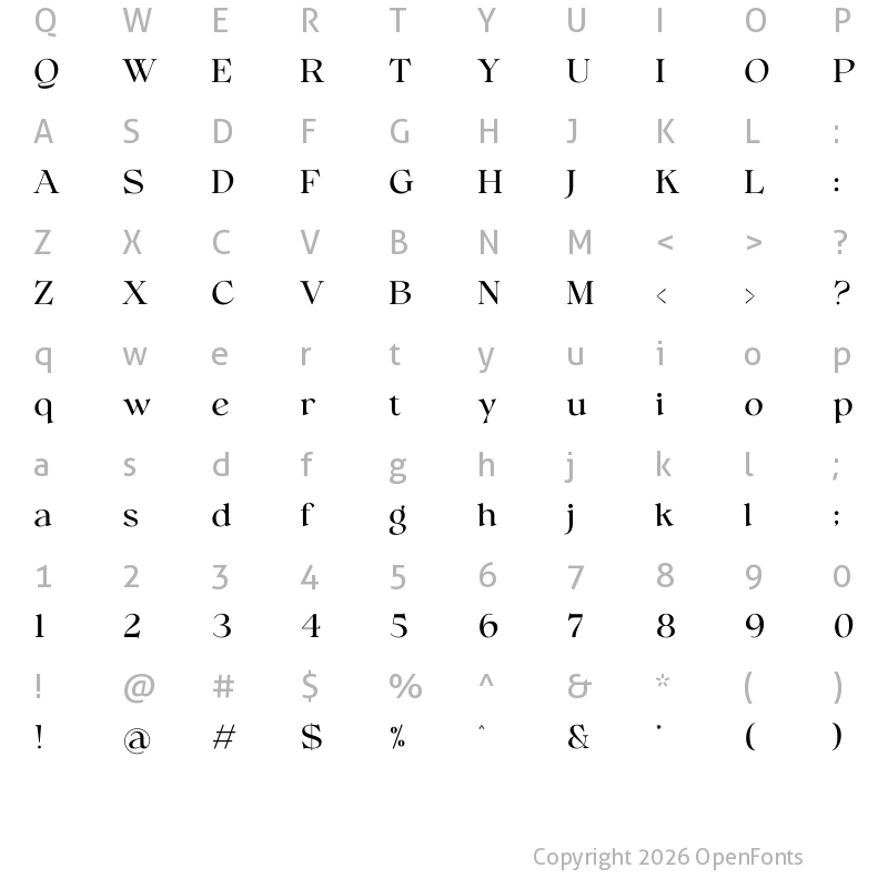 Character Map of Auliare Regular