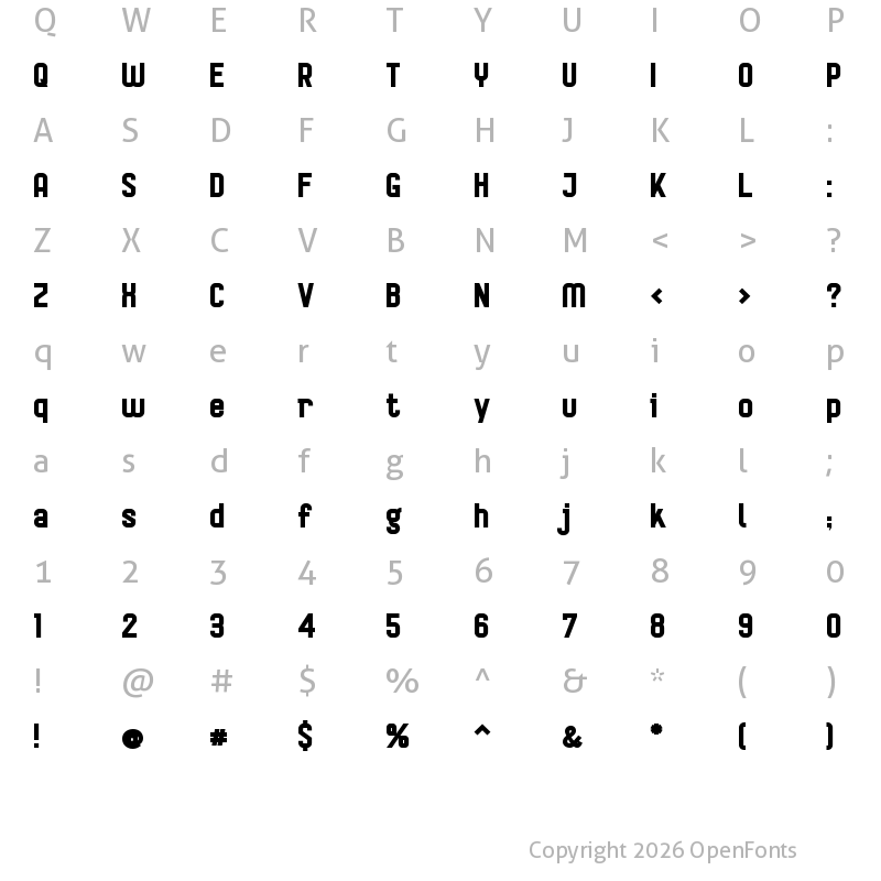 Character Map of Aurach Heavy Regular