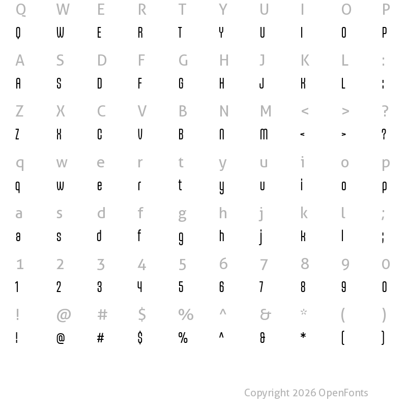 Character Map of Aureola Regular