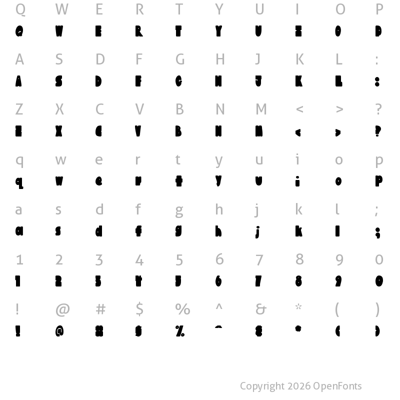 Character Map of Austie Bost Chunkilicious Bounce Regular