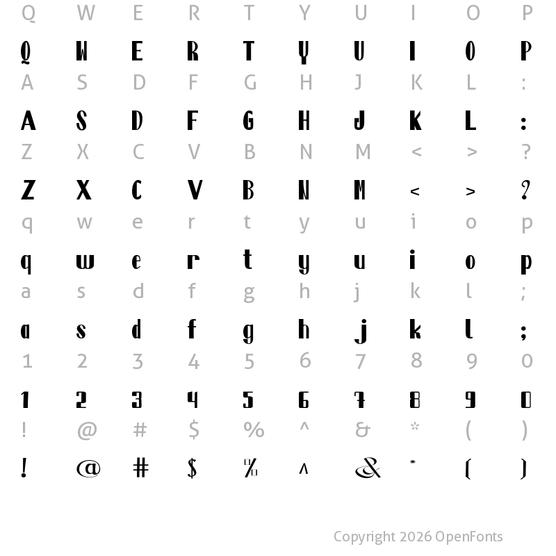 Character Map of Austin Regular