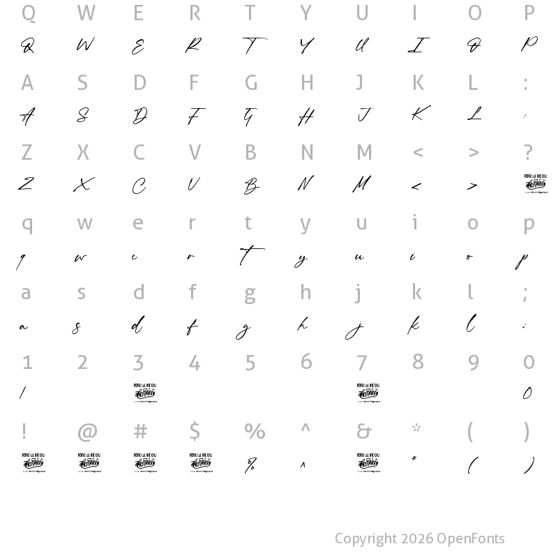 Character Map of Author Think Regular