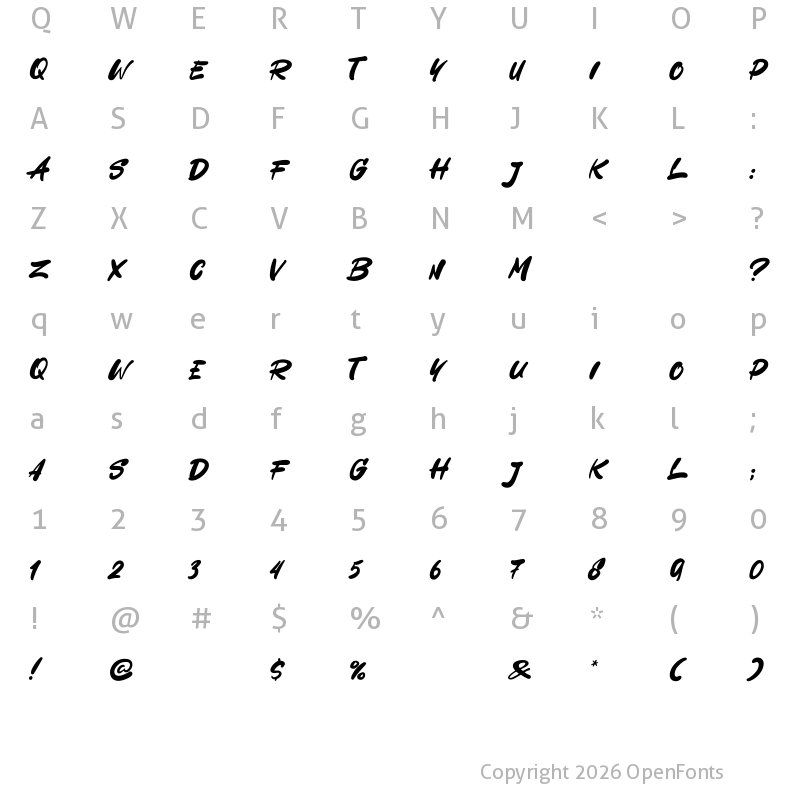 Character Map of Autodex Regular