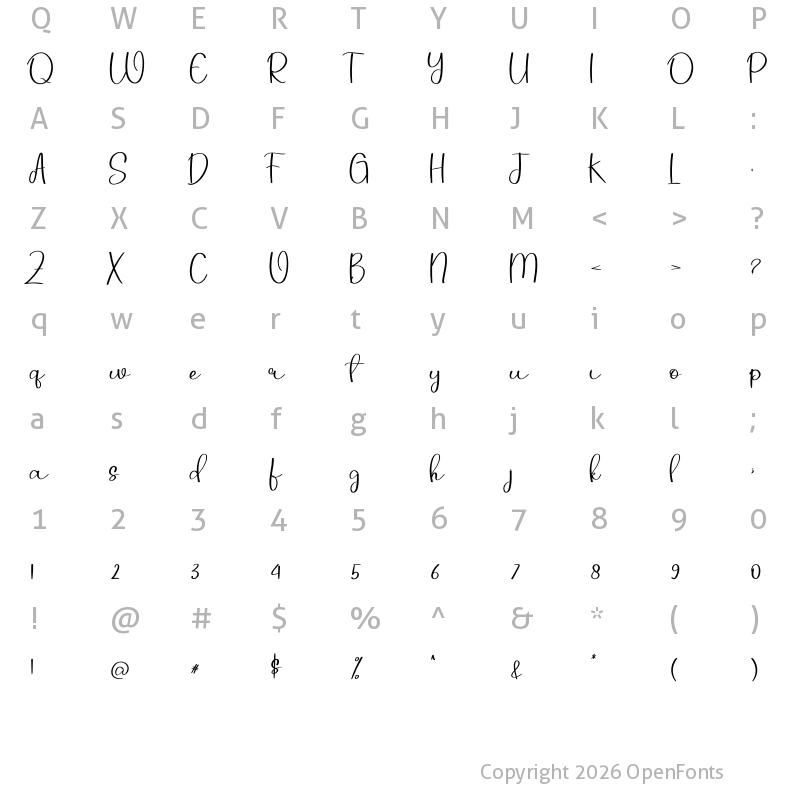Character Map of Autum Christmas Regular