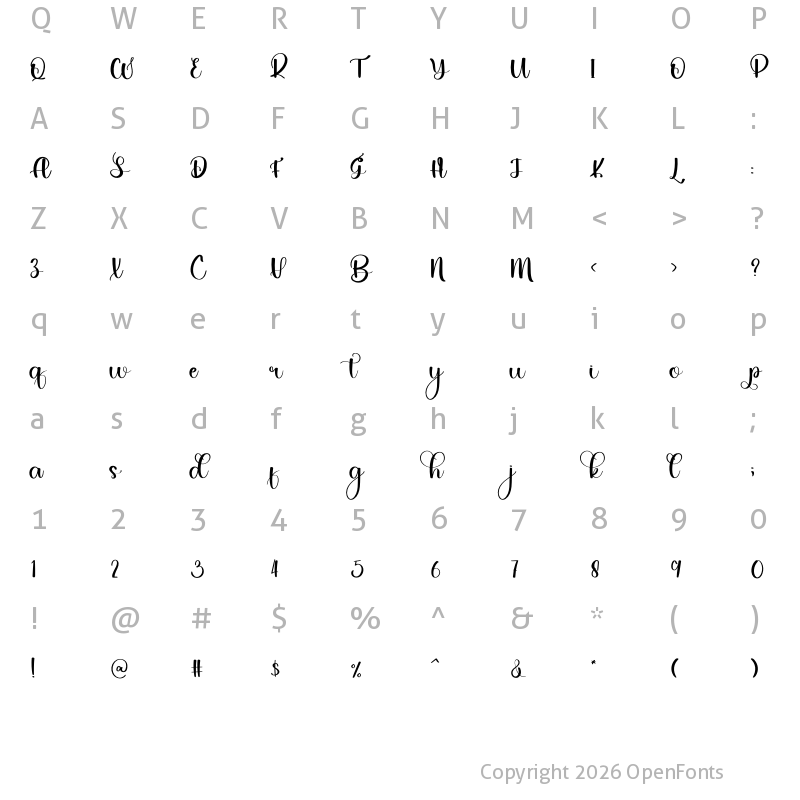 Character Map of Autum Regular