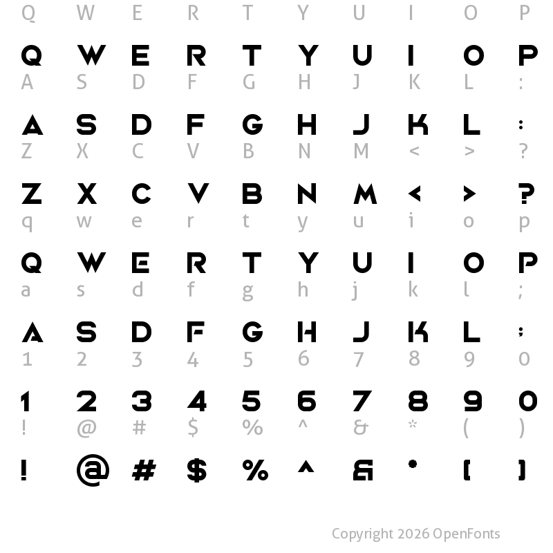 Character Map of Avalors Regular