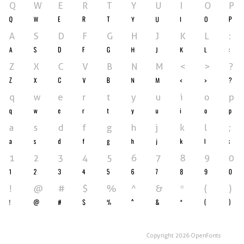 Character Map of Avatarock Regular