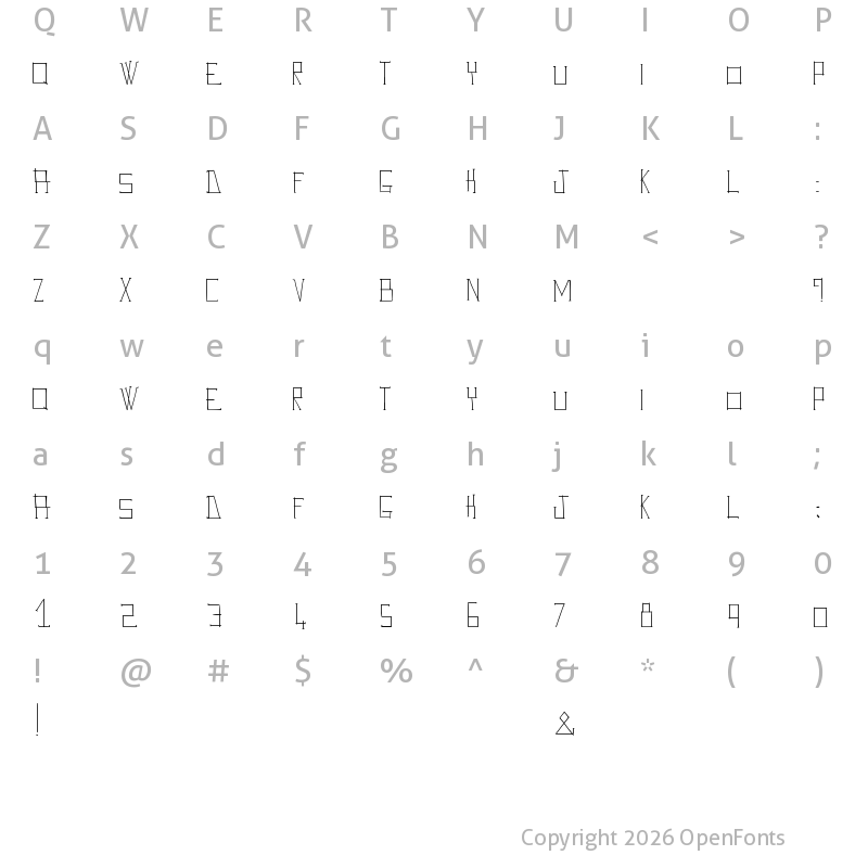 Character Map of Ave Giulio Regular