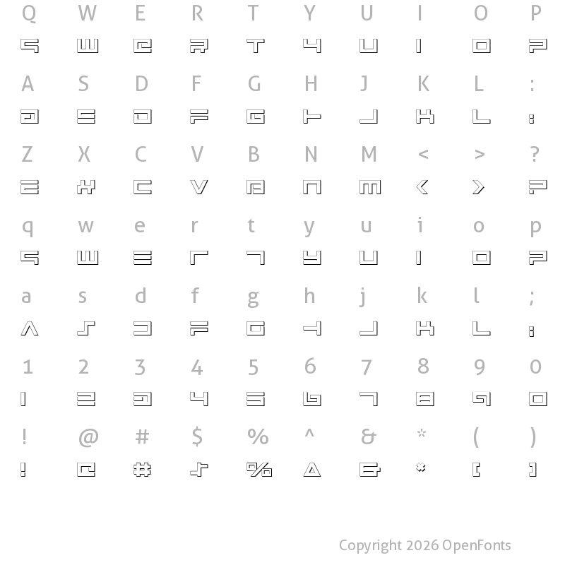 Character Map of Avenger Shadow Regular
