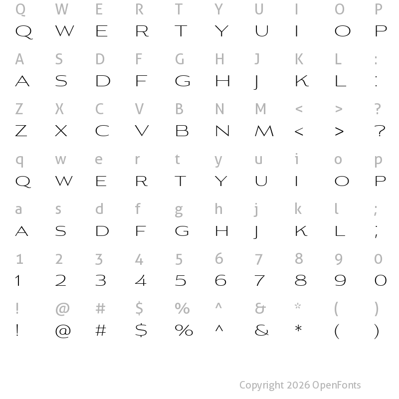 Character Map of Aviano Gothic Regular 6