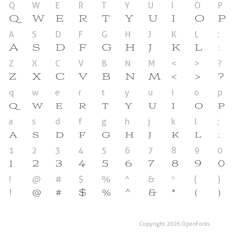 Character Map of AvianoWedge-Li ?