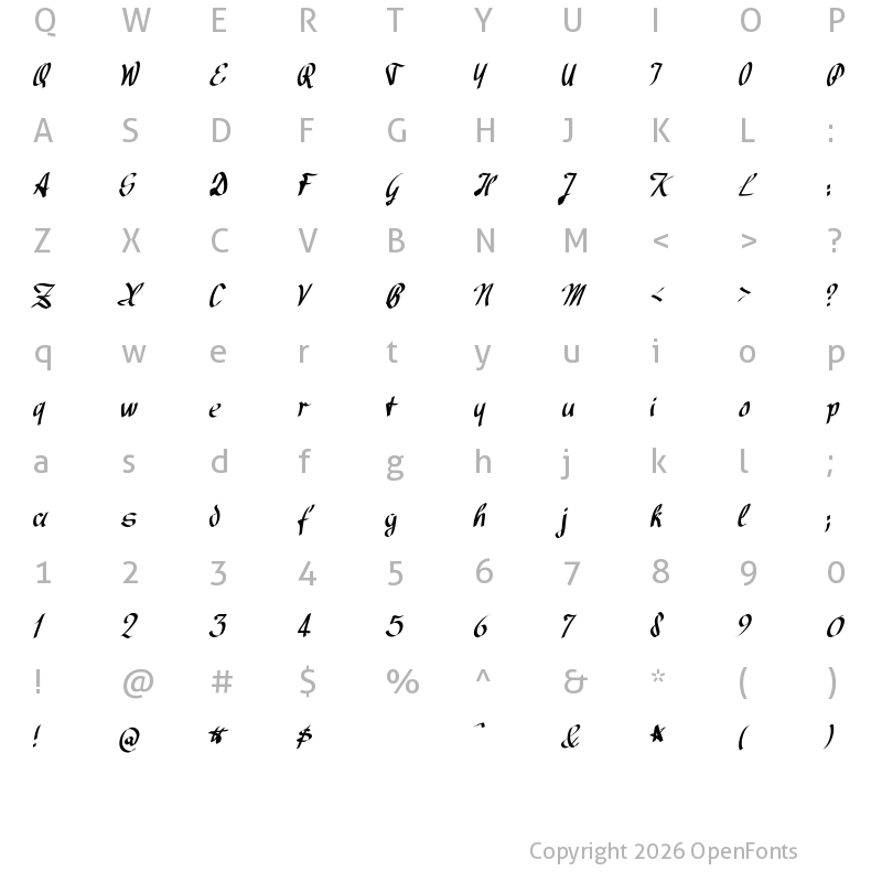 Character Map of Avocado Regular