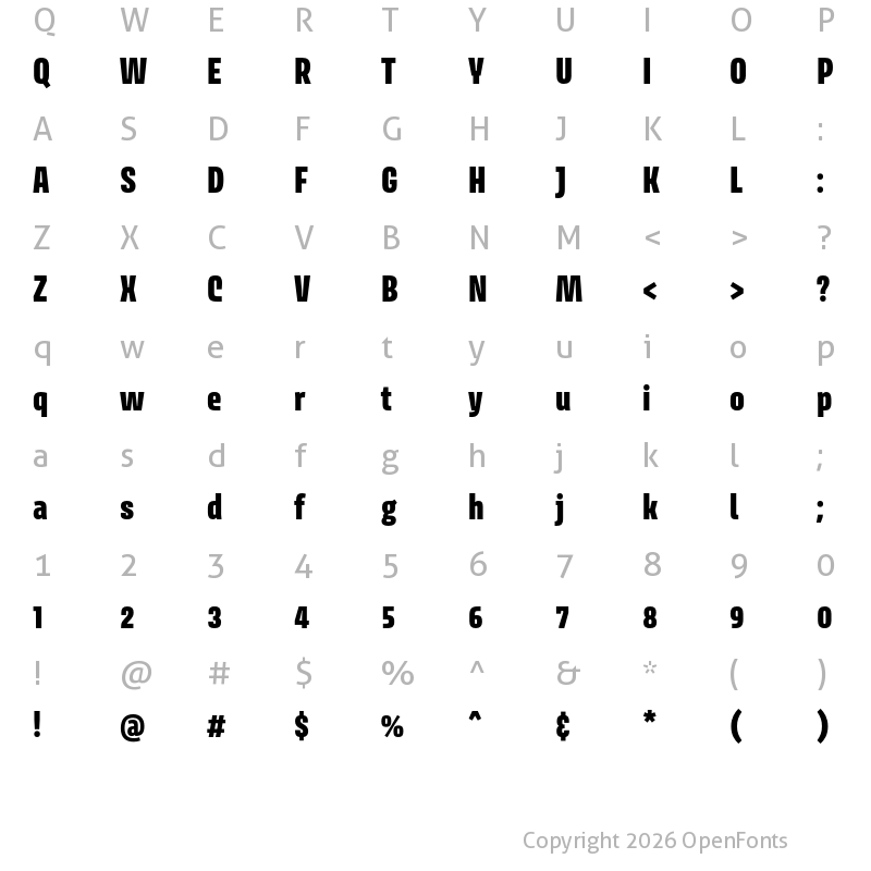 Character Map of Avory I PE Black