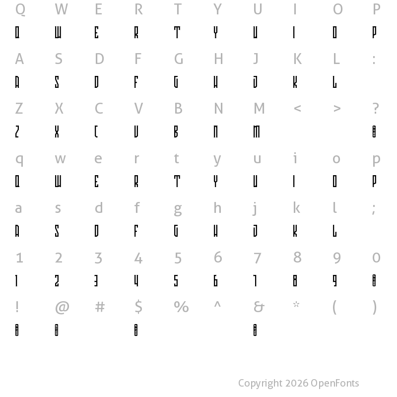 Character Map of Avriella Regular
