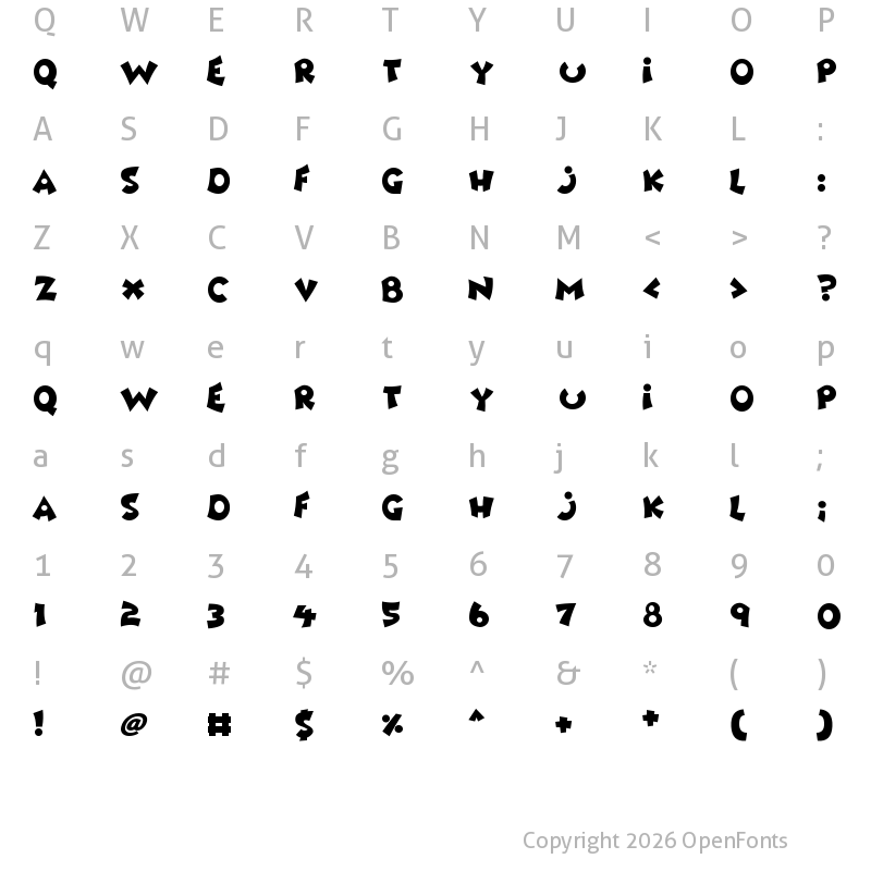 Character Map of Awesome Regular