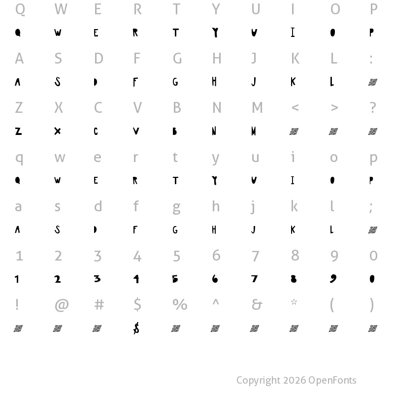 Character Map of AwesomePlay Regular