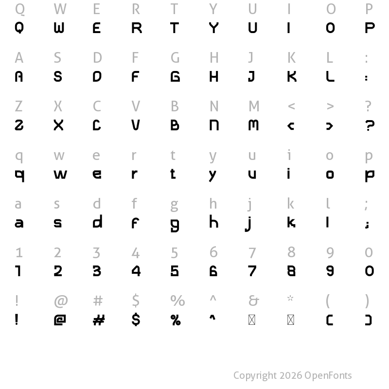 Character Map of Axelo Bold