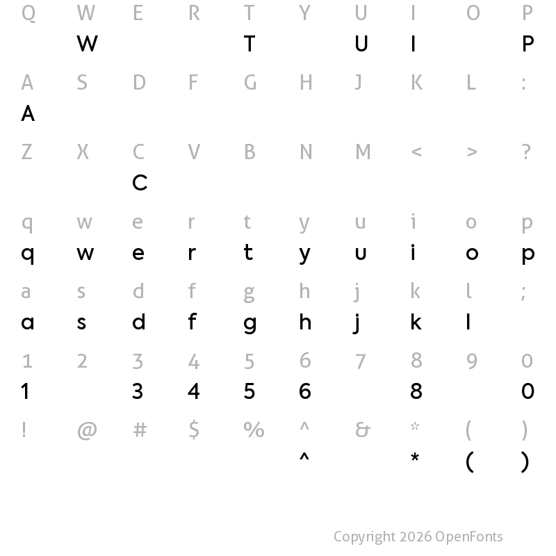 Character Map of Axiforma-Medium ?