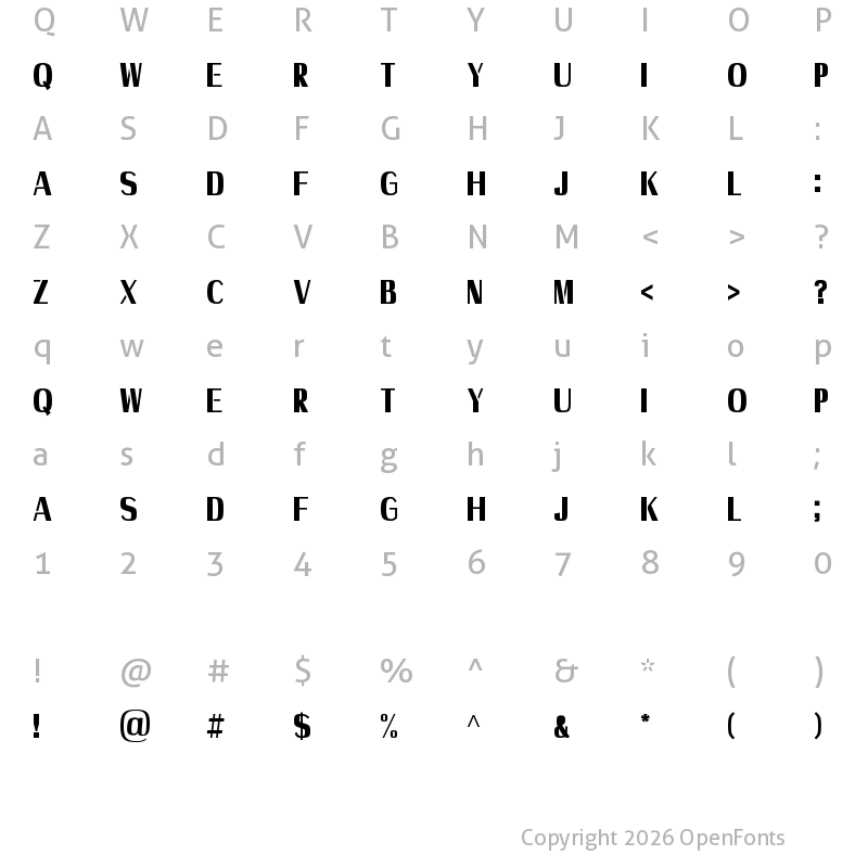 Character Map of Axile - Personal Use Only Regular