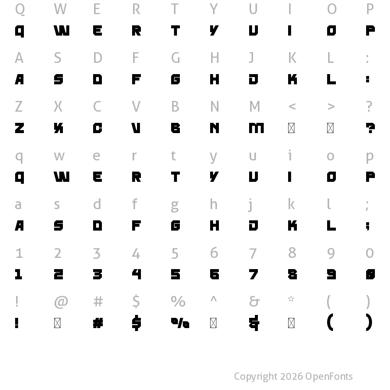 Character Map of AXOPE Regular