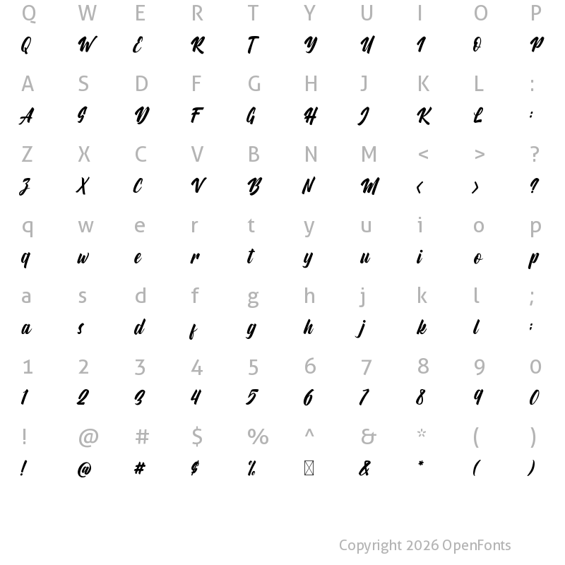Character Map of Aylafs Regular