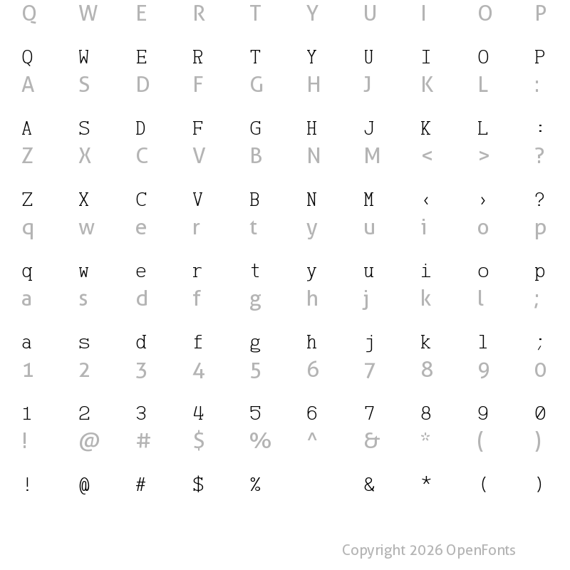 Character Map of AzarMehrMonospaced SerifRegular