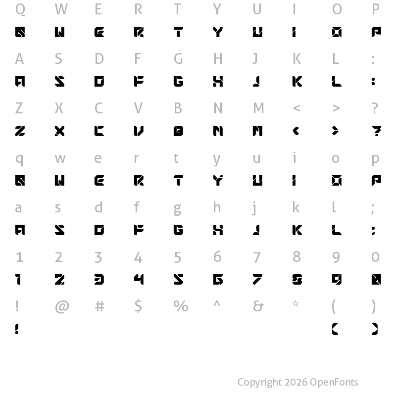 Character Map of AZARO Regular