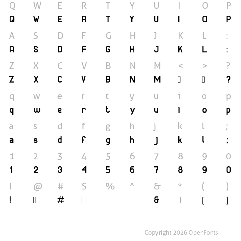Character Map of Azkadine Regular