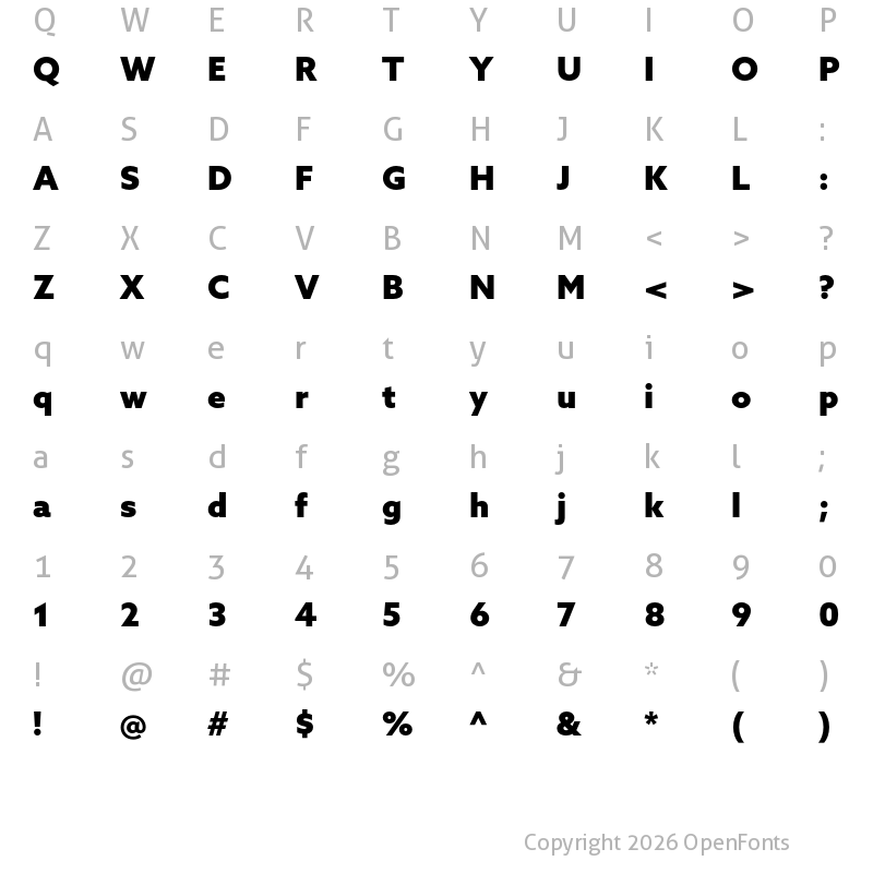 Character Map of Azo Sans Black
