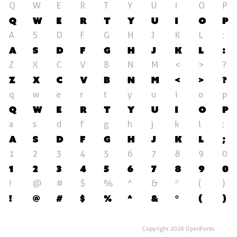 Character Map of Azo Sans Uber Regular