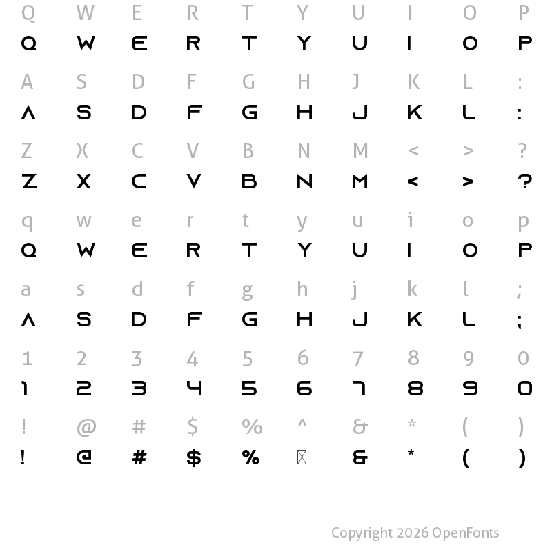 Character Map of Azonix Regular