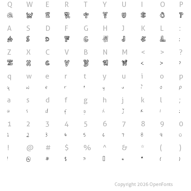 Character Map of Aztecways Medium