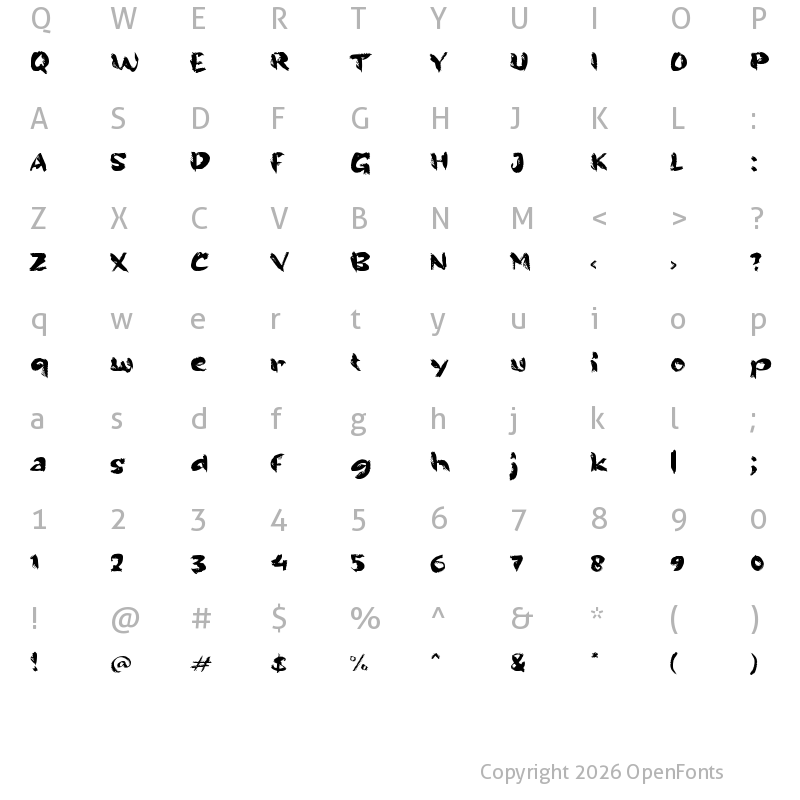 Character Map of b Bebaskan Regular