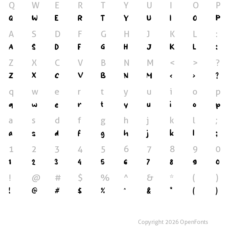 Character Map of b Bee Pollen Regular