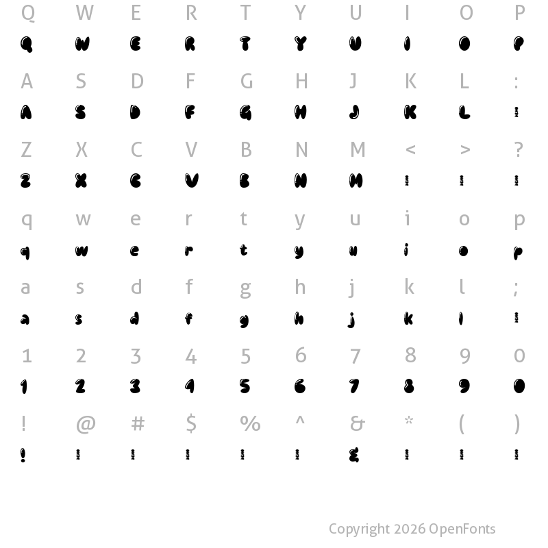 Character Map of BABELGAMEE Regular