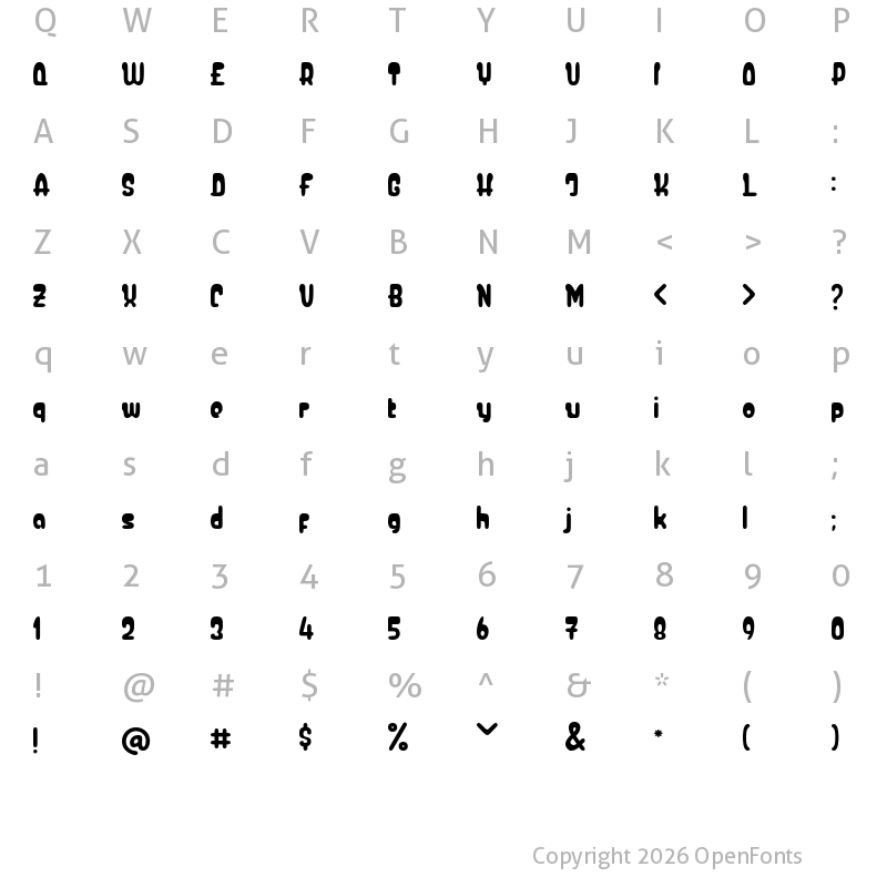 Character Map of Baby Boo Regular