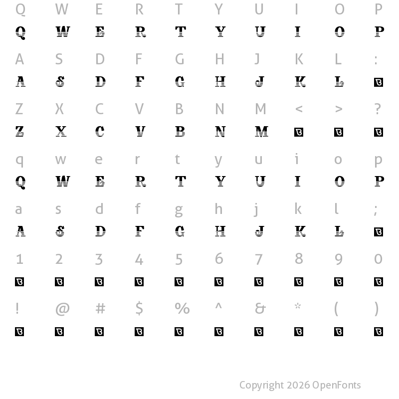 Character Map of Baby Bus Stilo B