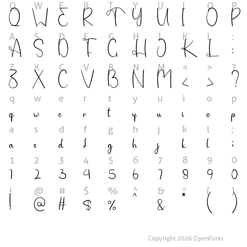Character Map of Baby Christmas Regular