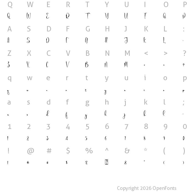 Character Map of baby girl personal use Regular