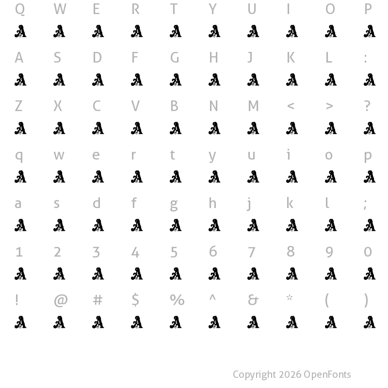 Character Map of baby pirate Regular