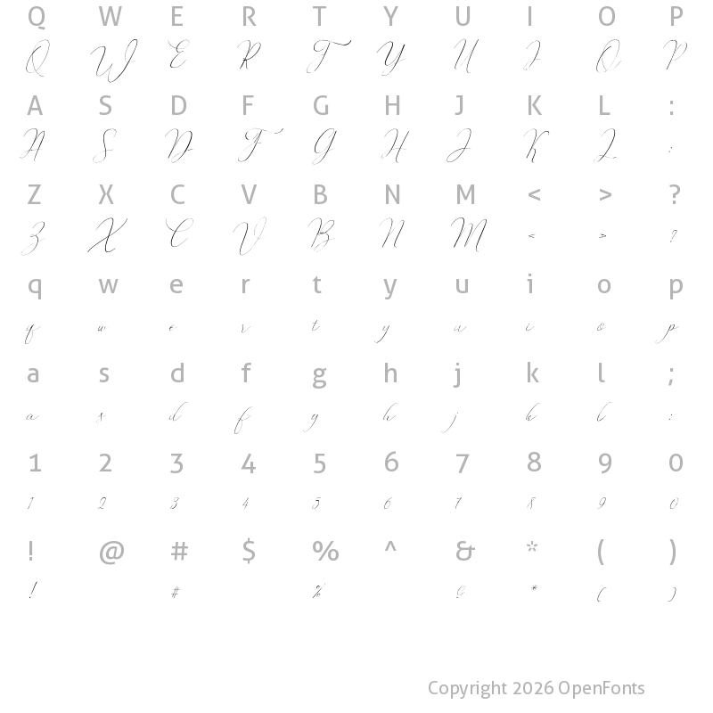 Character Map of Baby Whale Regular