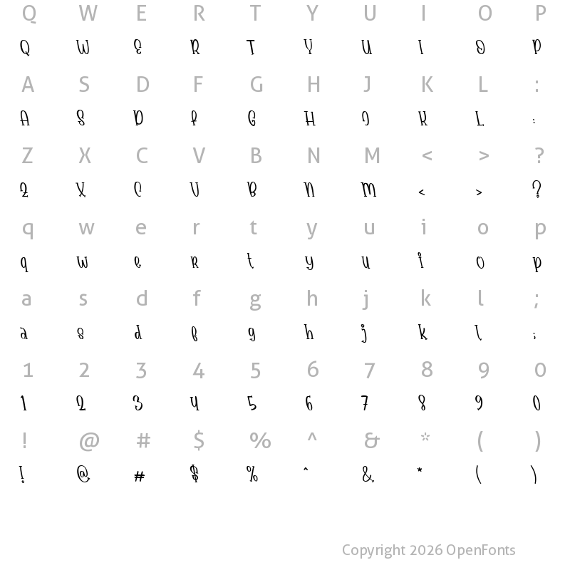 Character Map of Babyface Tilted